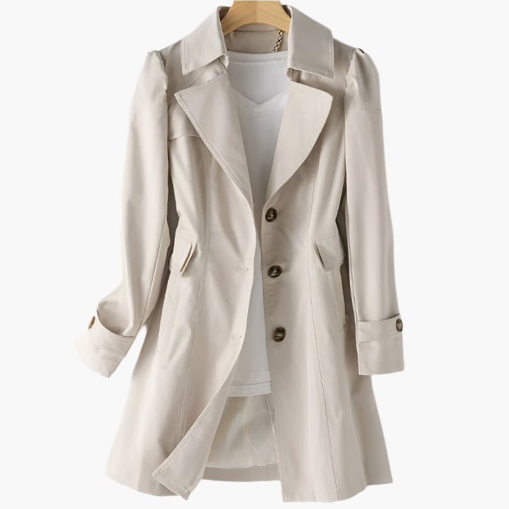 Tailored Button Front Trench Coat