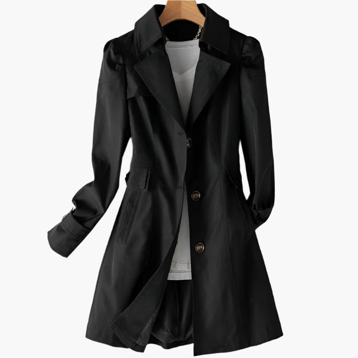 Tailored Button Front Trench Coat