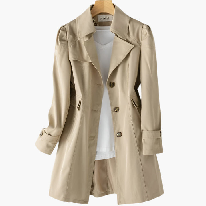 Tailored Button Front Trench Coat