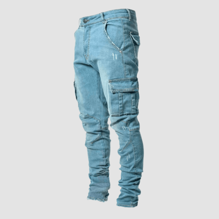 Tapered Slim Fit Cargo Jeans for Men