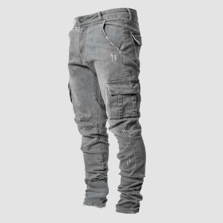 Tapered Slim Fit Cargo Jeans for Men