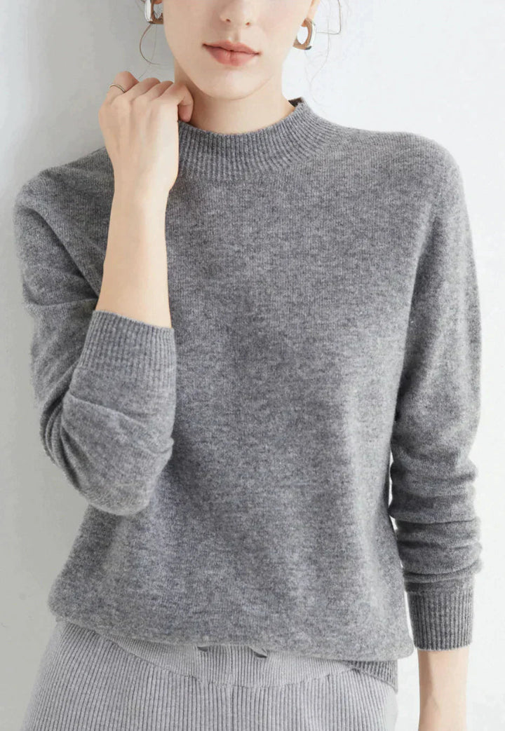 Women's Ribbed Mock Neck Fitted Sweater