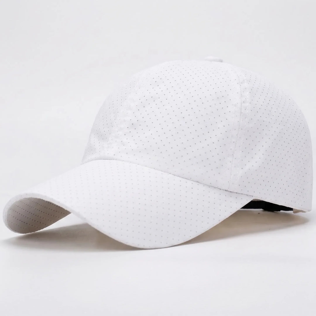 Perforated Breathable Baseball Cap with Adjustable Strap