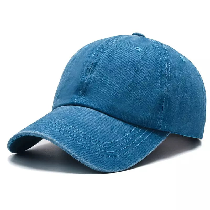 Distressed Washed Baseball Cap with Curved Brim