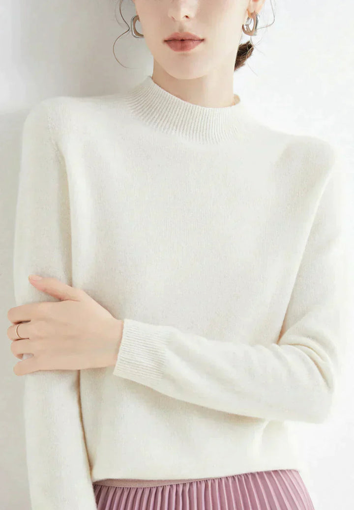 Women's Ribbed Mock Neck Fitted Sweater
