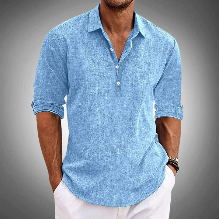 Men's Long Sleeve Henley Shirt