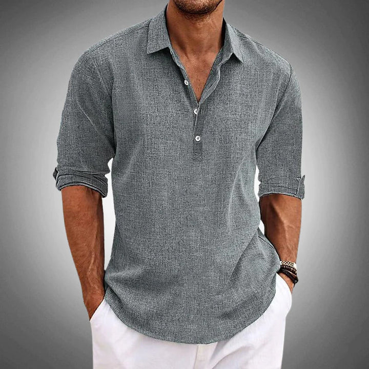 Men's Long Sleeve Henley Shirt