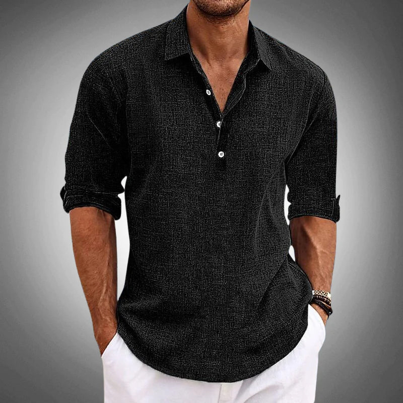 Men's Long Sleeve Henley Shirt