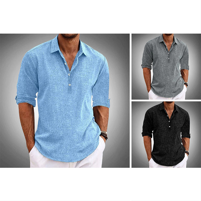 Men's Long Sleeve Henley Shirt
