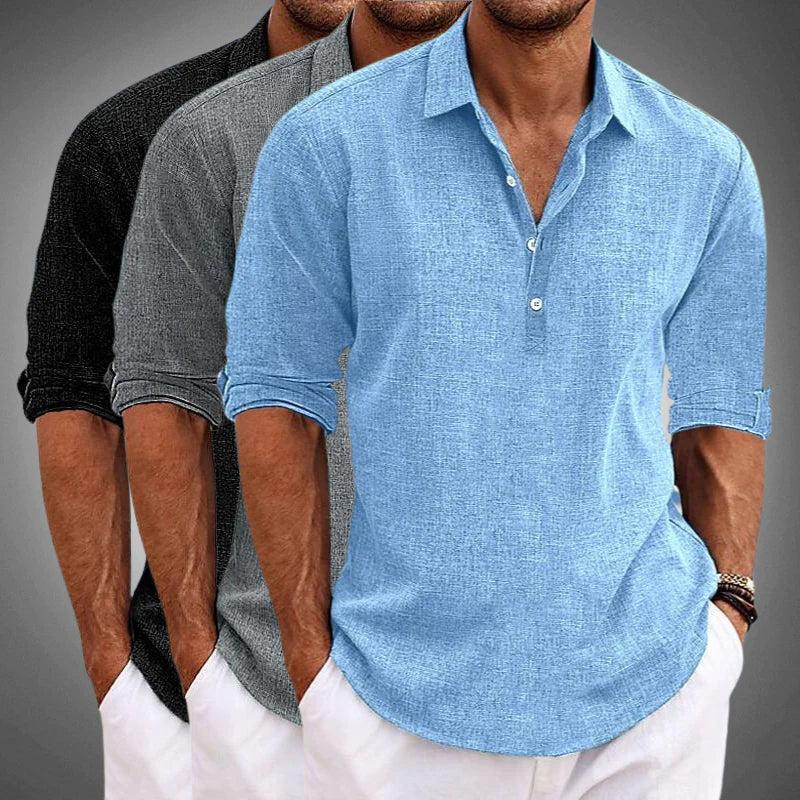 Men's Long Sleeve Henley Shirt