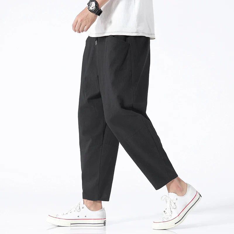 Relaxed Fit Drawstring Pants for Men
