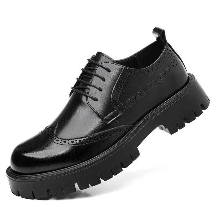 Men's Leather Oxford Dress Shoes with Height Elevator