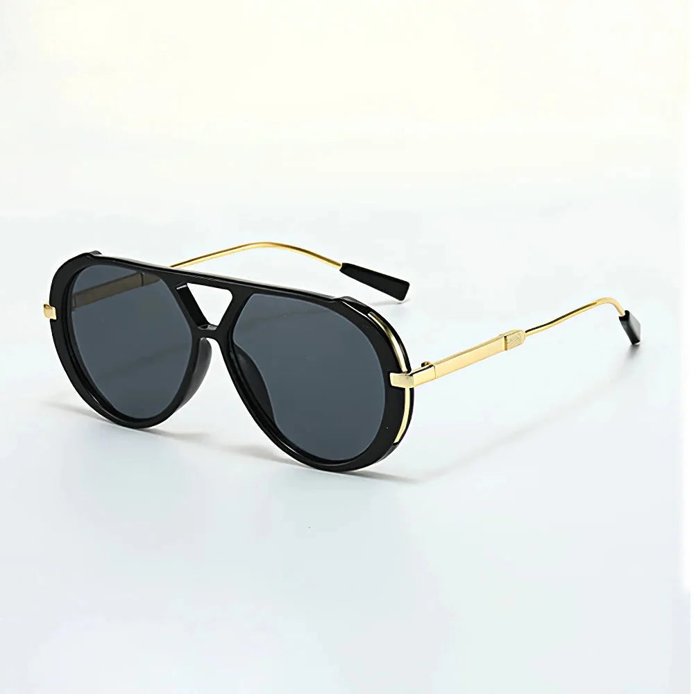 Oversized Aviator Sunglasses with Double Bridge