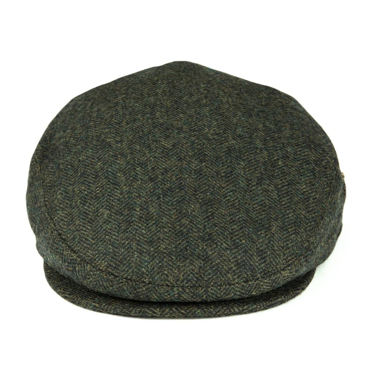Men's Herringbone Flat Cap with Contrast Stitching