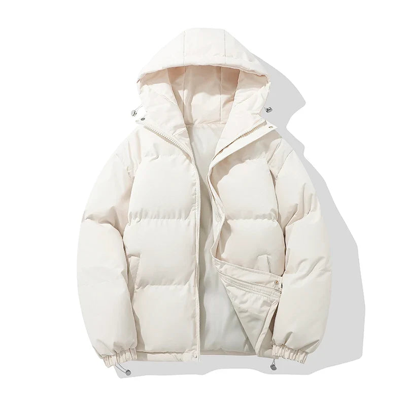 Women's Hooded Puffer Jacket with Zip Front