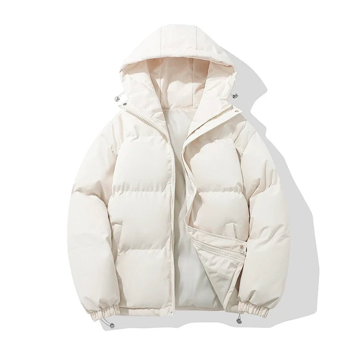 Women's Hooded Puffer Jacket with Zip Front
