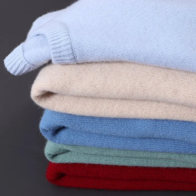 Men's Mock Neck Knit Sweater with Layered Collar