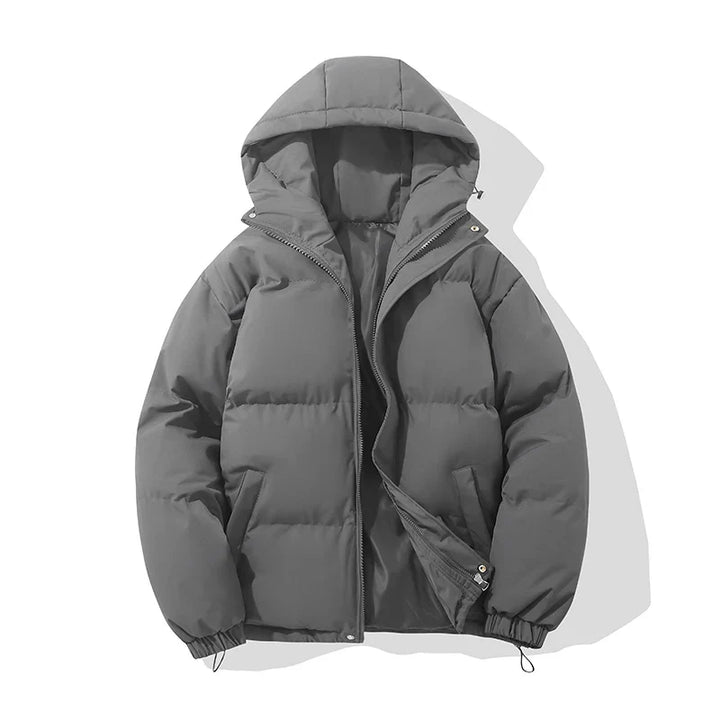 Women's Hooded Puffer Jacket with Zip Front