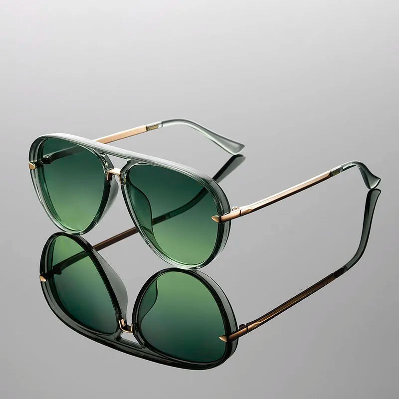 Aviator Sunglasses with Double Bridge and Metal Frame