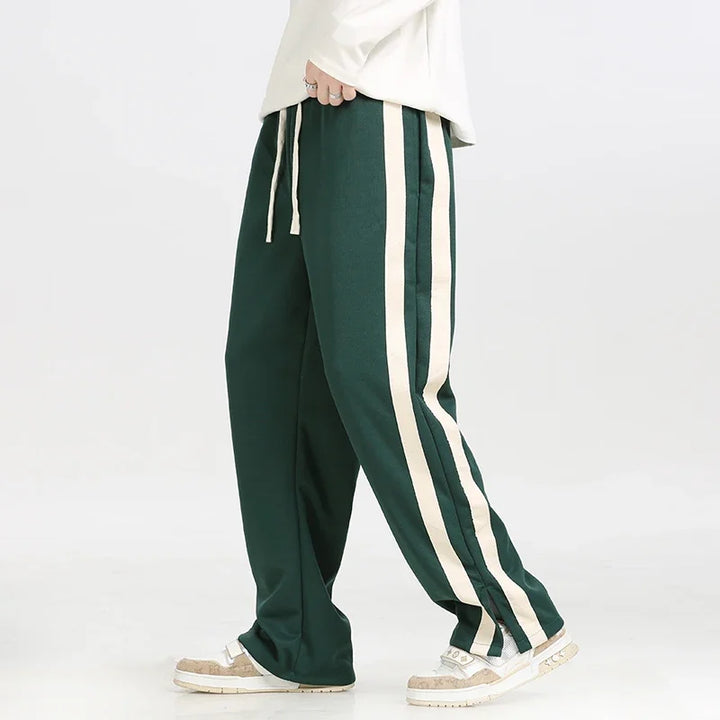Men's Striped Relaxed Fit Joggers with Drawstring Waist