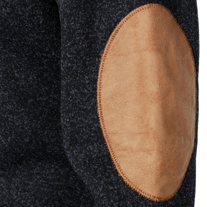 Men's Elbow Patch Button Collar Pullover