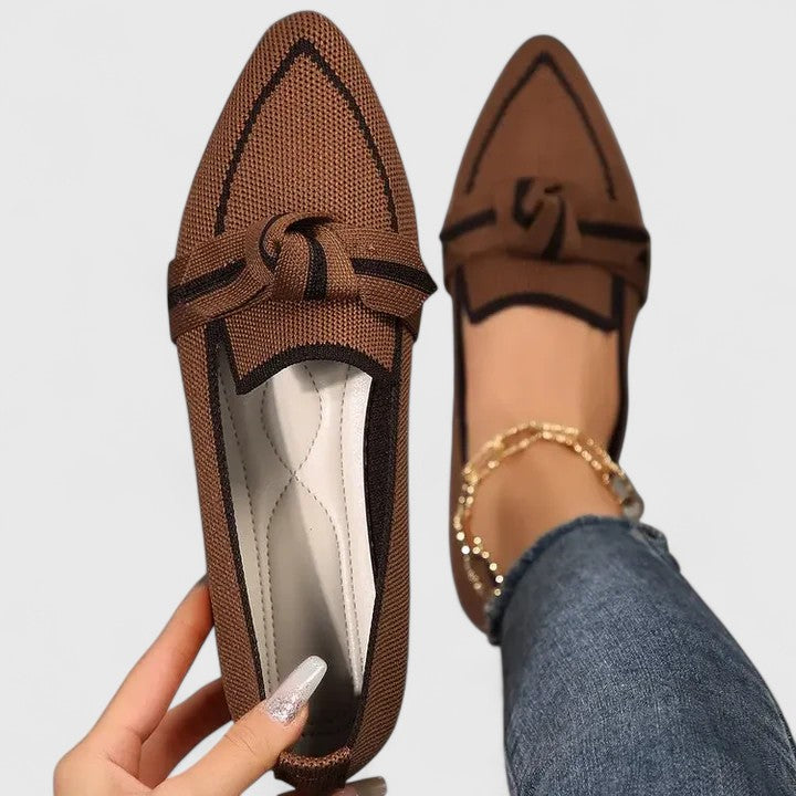 Pointed Toe Knit Ballet Flats