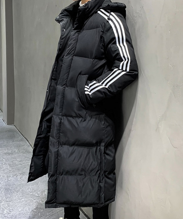 Men's Waterproof Long Puffer Jacket with Hood