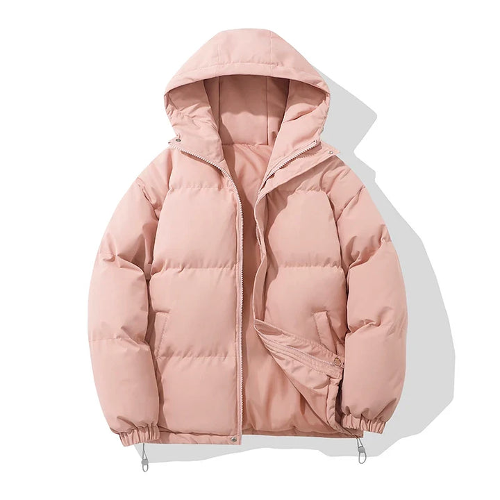 Women's Hooded Puffer Jacket with Zip Front