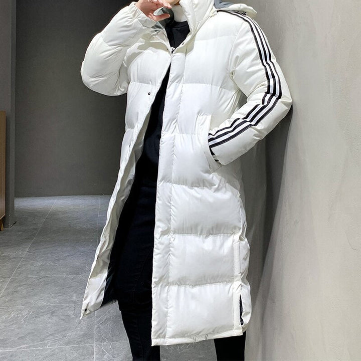 Men's Waterproof Long Puffer Jacket with Hood
