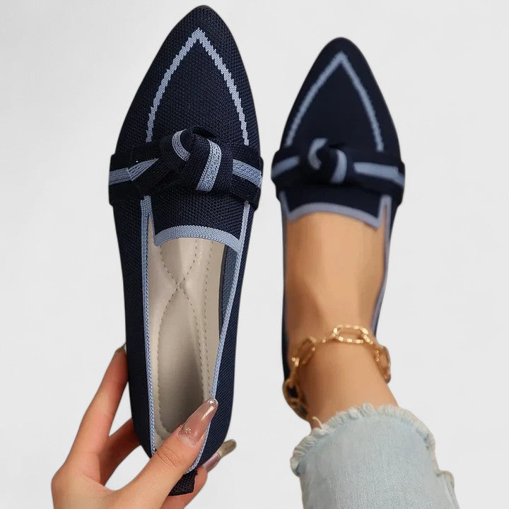 Pointed Toe Knit Ballet Flats