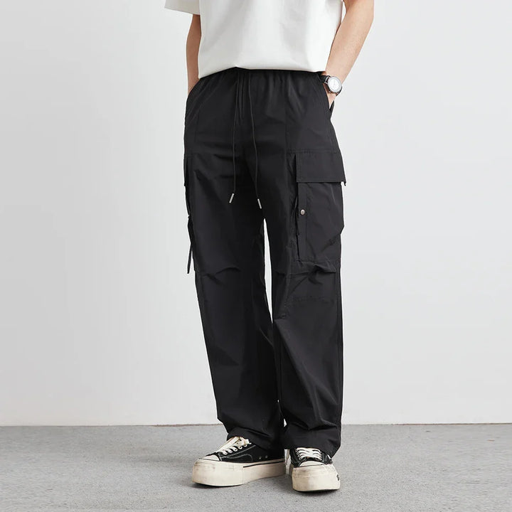 Men's Relaxed Fit Cargo Pants with Drawstring Waist