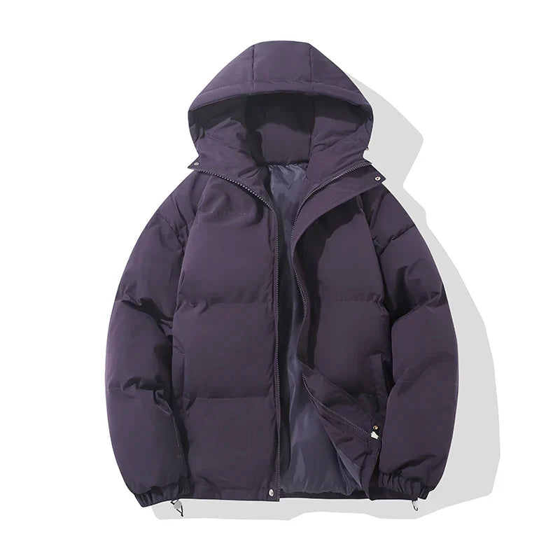 Women's Hooded Puffer Jacket with Zip Front