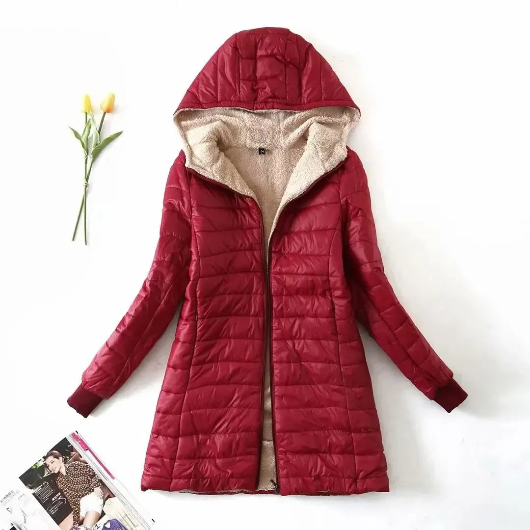 Women's Hooded Fleece-Lined Puffer Jacket
