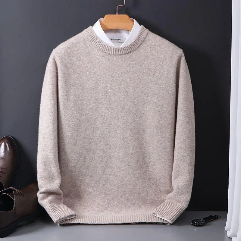 Men's Mock Neck Knit Sweater with Layered Collar