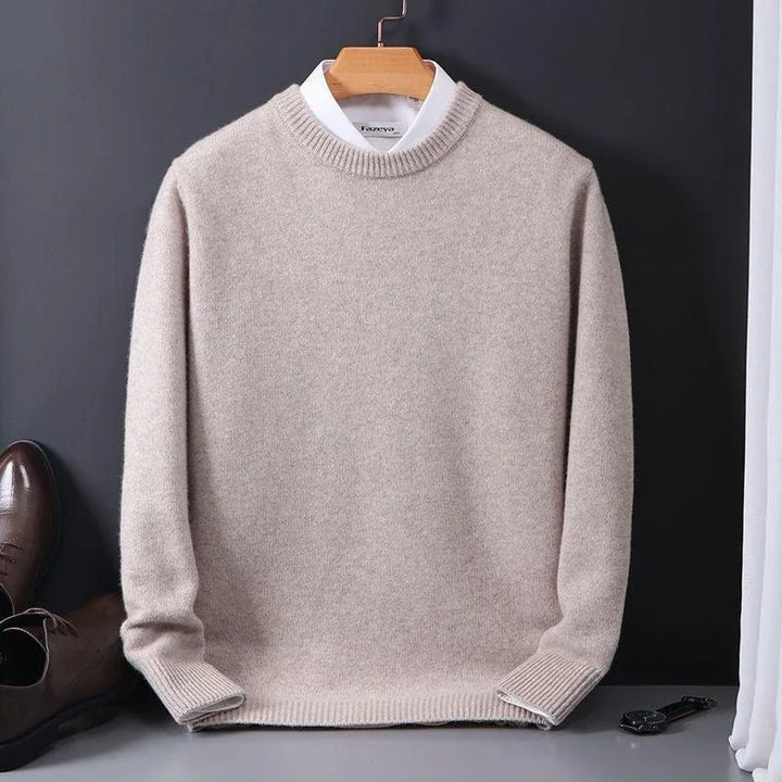 Men's Mock Neck Knit Sweater with Layered Collar
