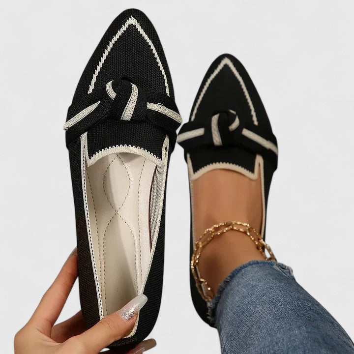 Pointed Toe Knit Ballet Flats