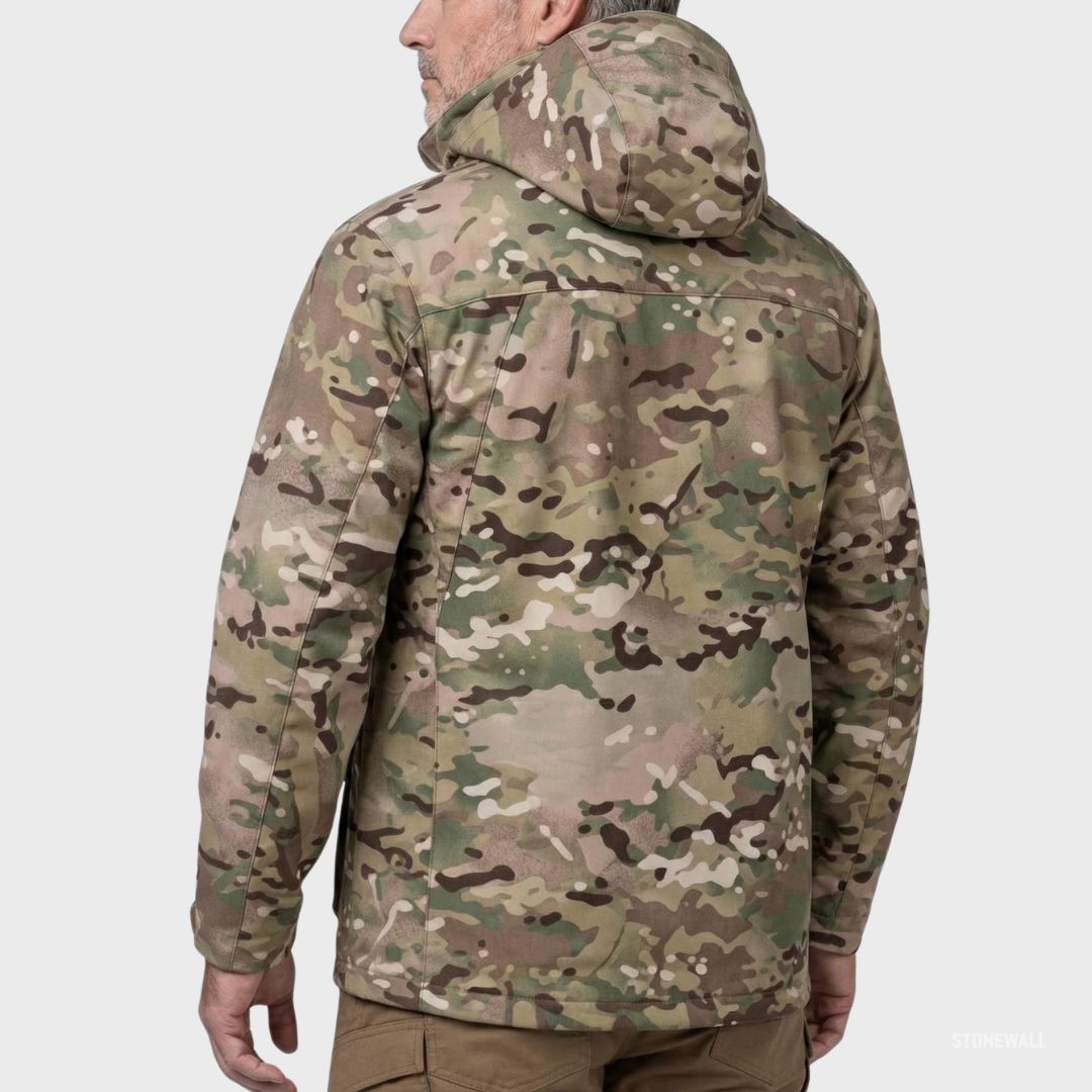 Men's Camo Hooded Jacket with Utility Pockets