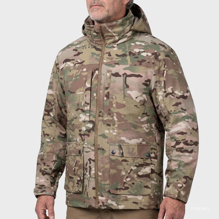 Men's Camo Hooded Jacket with Utility Pockets
