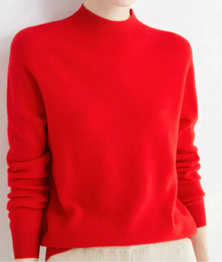 Women's Ribbed Mock Neck Fitted Sweater