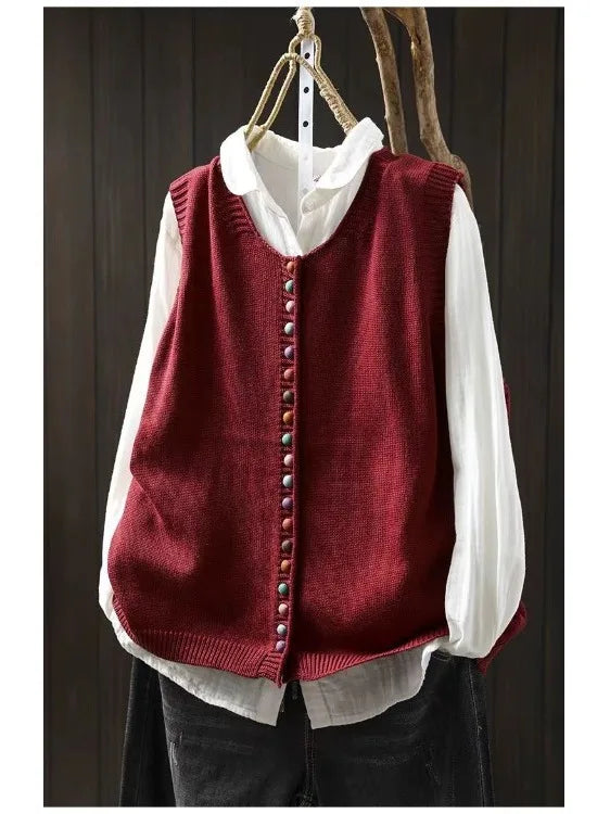 Sleeveless Knit Sweater Vest