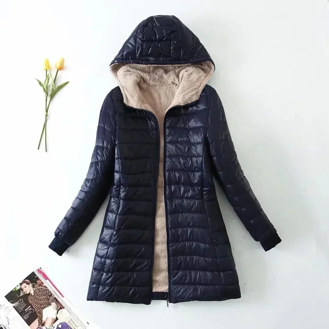 Women's Hooded Fleece-Lined Puffer Jacket