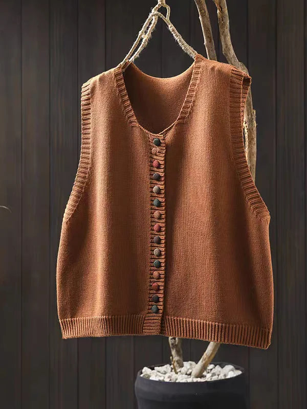 Sleeveless Knit Sweater Vest