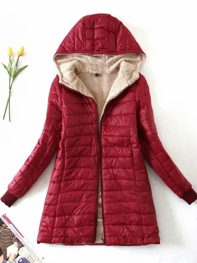Women's Hooded Fleece-Lined Puffer Jacket