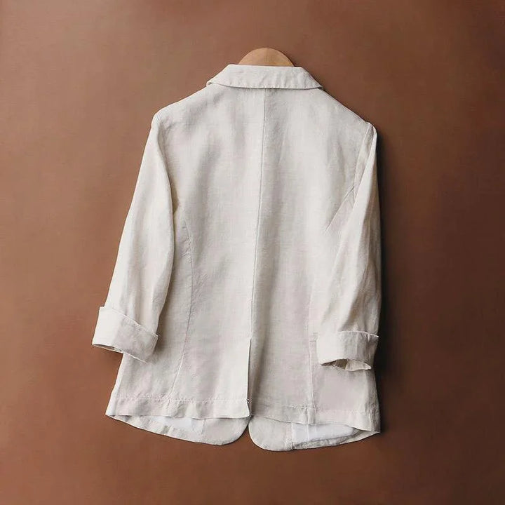 Relaxed Fit Linen Blazer for Women