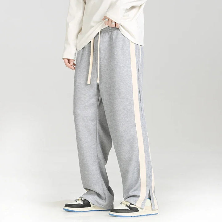 Men's Striped Relaxed Fit Joggers with Drawstring Waist