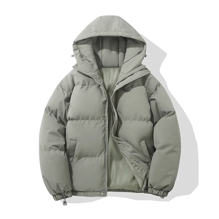 Women's Hooded Puffer Jacket with Zip Front