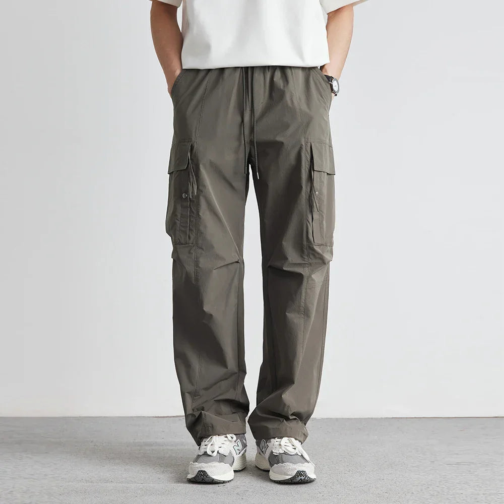 Men's Relaxed Fit Cargo Pants with Drawstring Waist