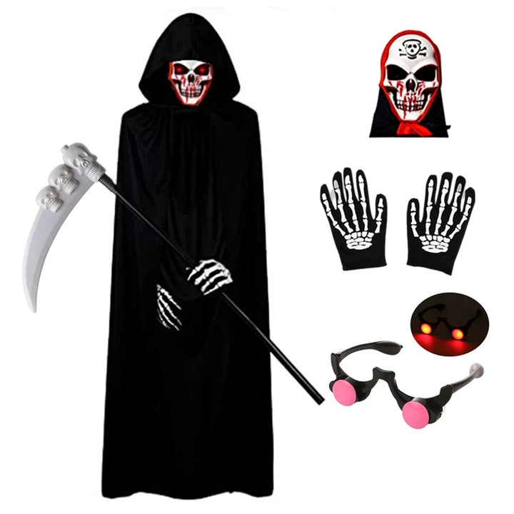 Kid's Grim Reaper Costume Set with Mask and Gloves