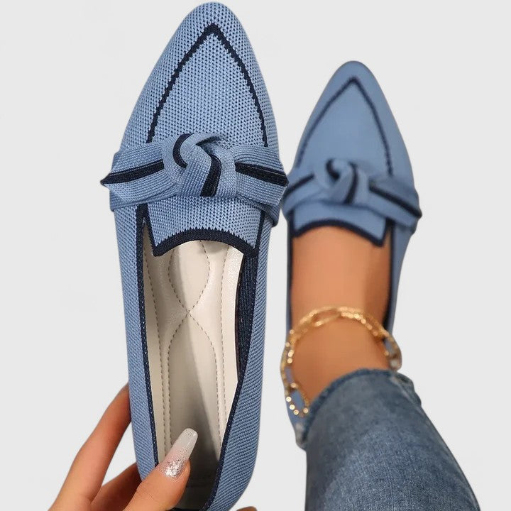 Pointed Toe Knit Ballet Flats
