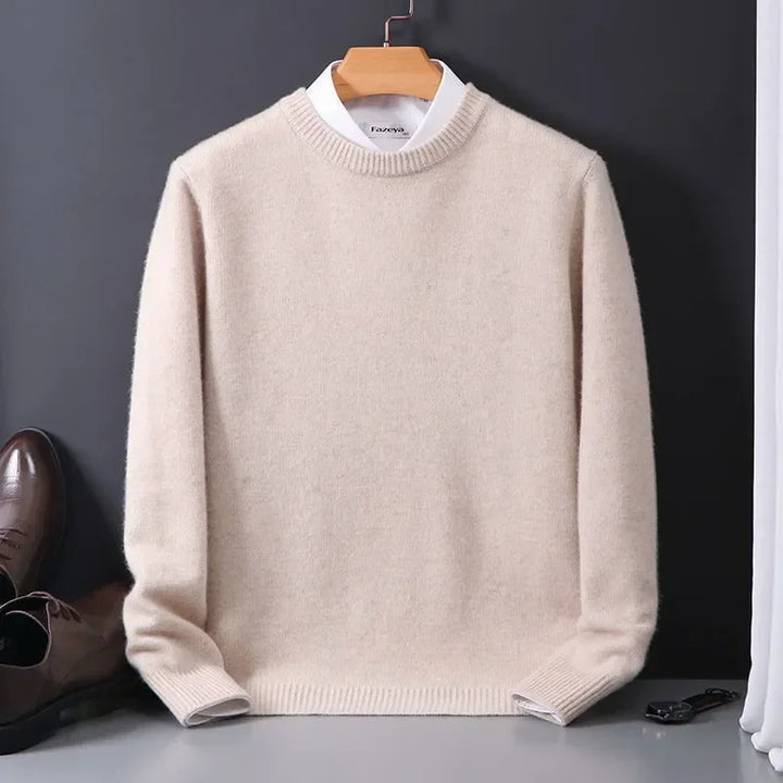 Men's Mock Neck Knit Sweater with Layered Collar
